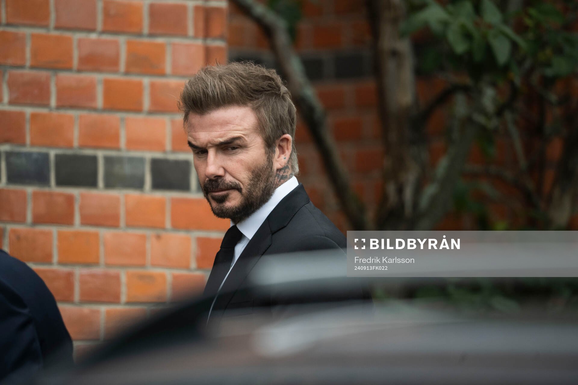Former England player David Beckham ahead of the funeral of Sven-Göran Eriksson on September 13, 2024 in Torsby. 