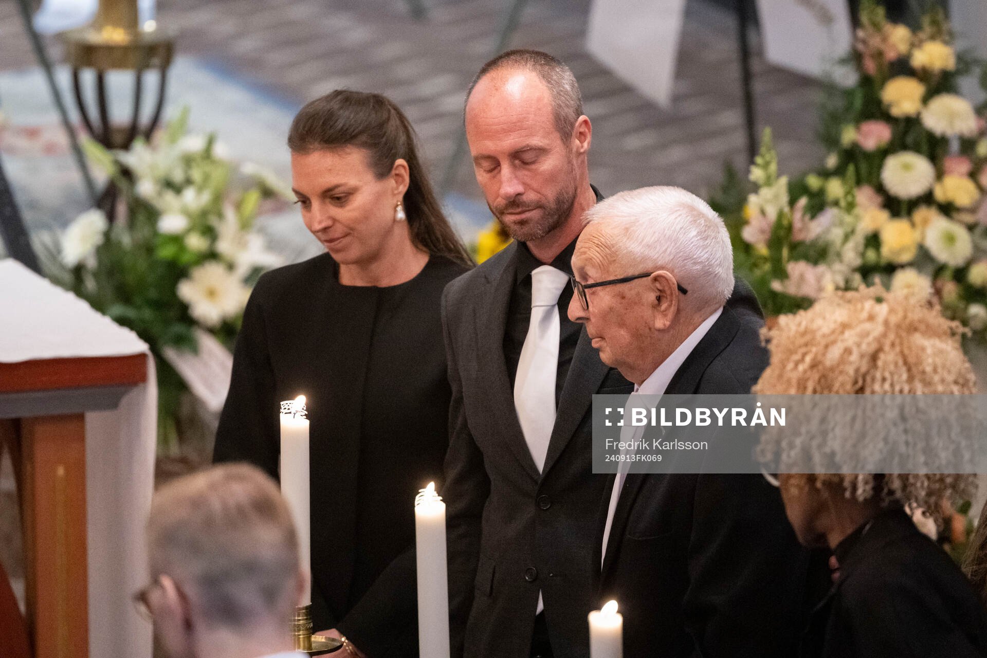 Daughter Lina Eriksson, son Johan Eriksson and father Sven