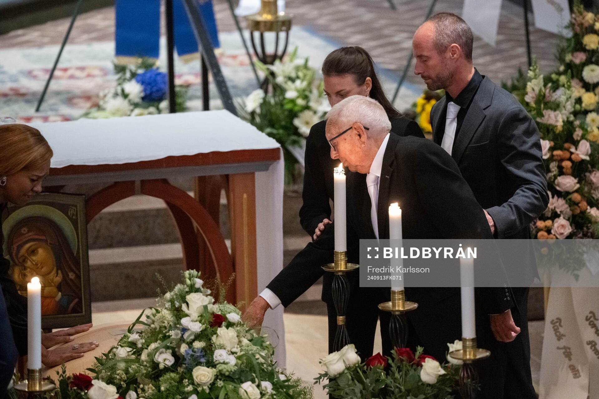 Daughter Lina Eriksson, son Johan Eriksson and father Sven