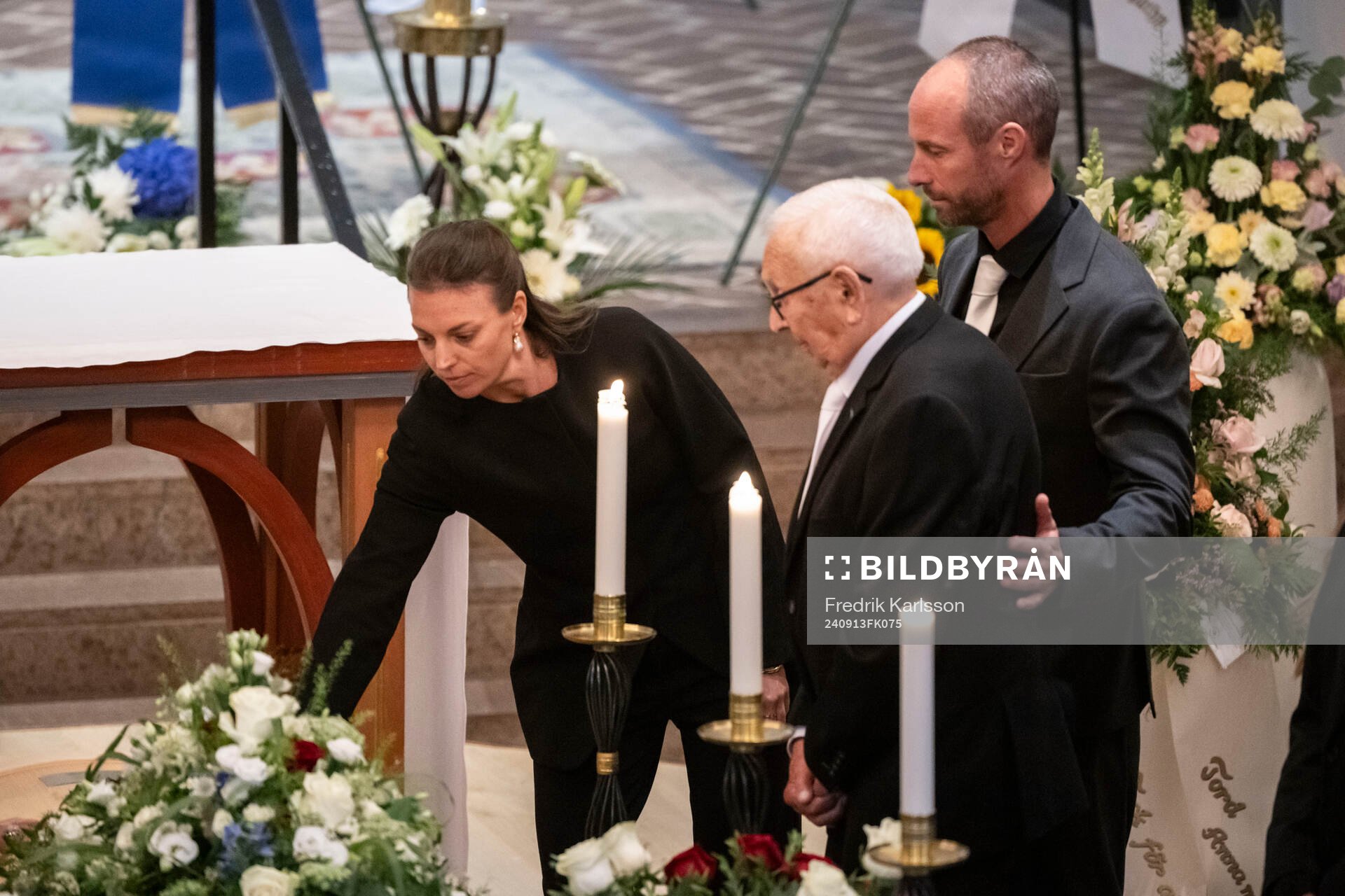 Daughter Lina Eriksson, son Johan Eriksson and father Sven