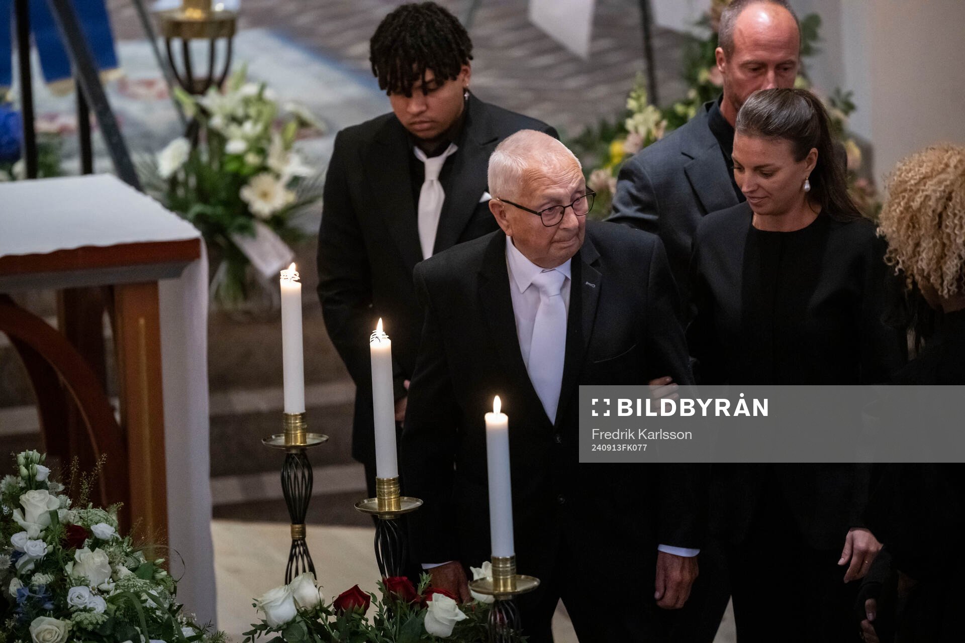 Daughter Lina Eriksson, son Johan Eriksson and father Sven