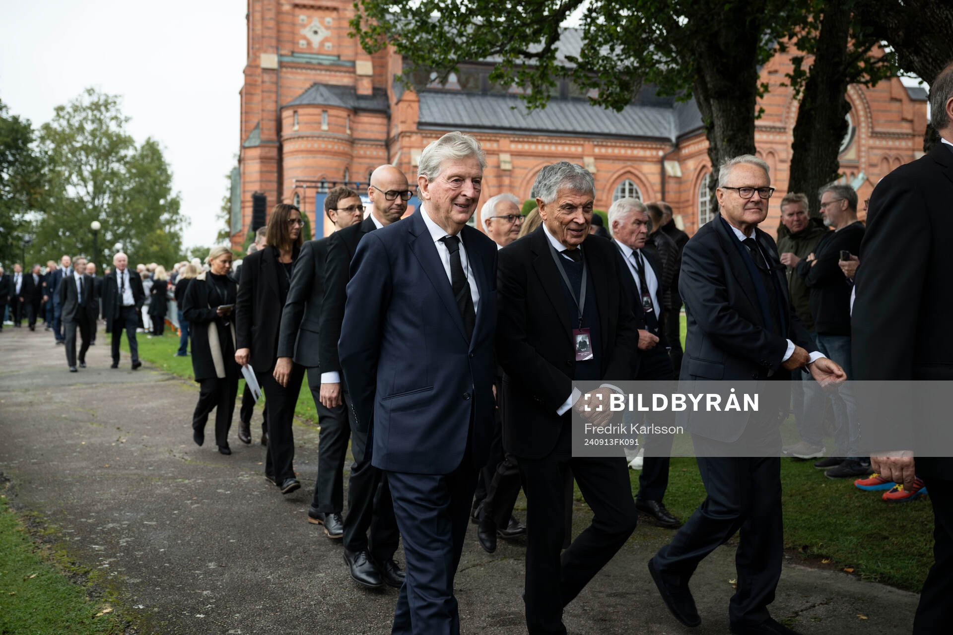 Roy Hodgson and former owner of Arsenal David Dein after the funeral of Sven-Göran Eriksson on September 13, 2024 in Torsby. 