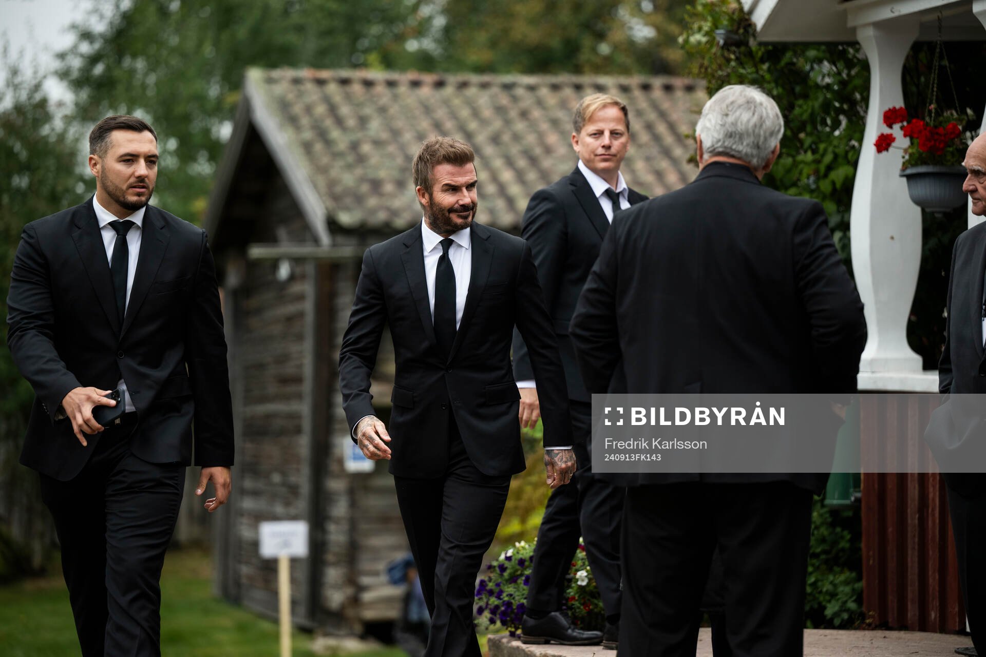 David Beckham during a ceremony at Kollsberg hembygdsgård after the funeral of Sven-Göran Eriksson on September 13, 2024 in Torsby. 