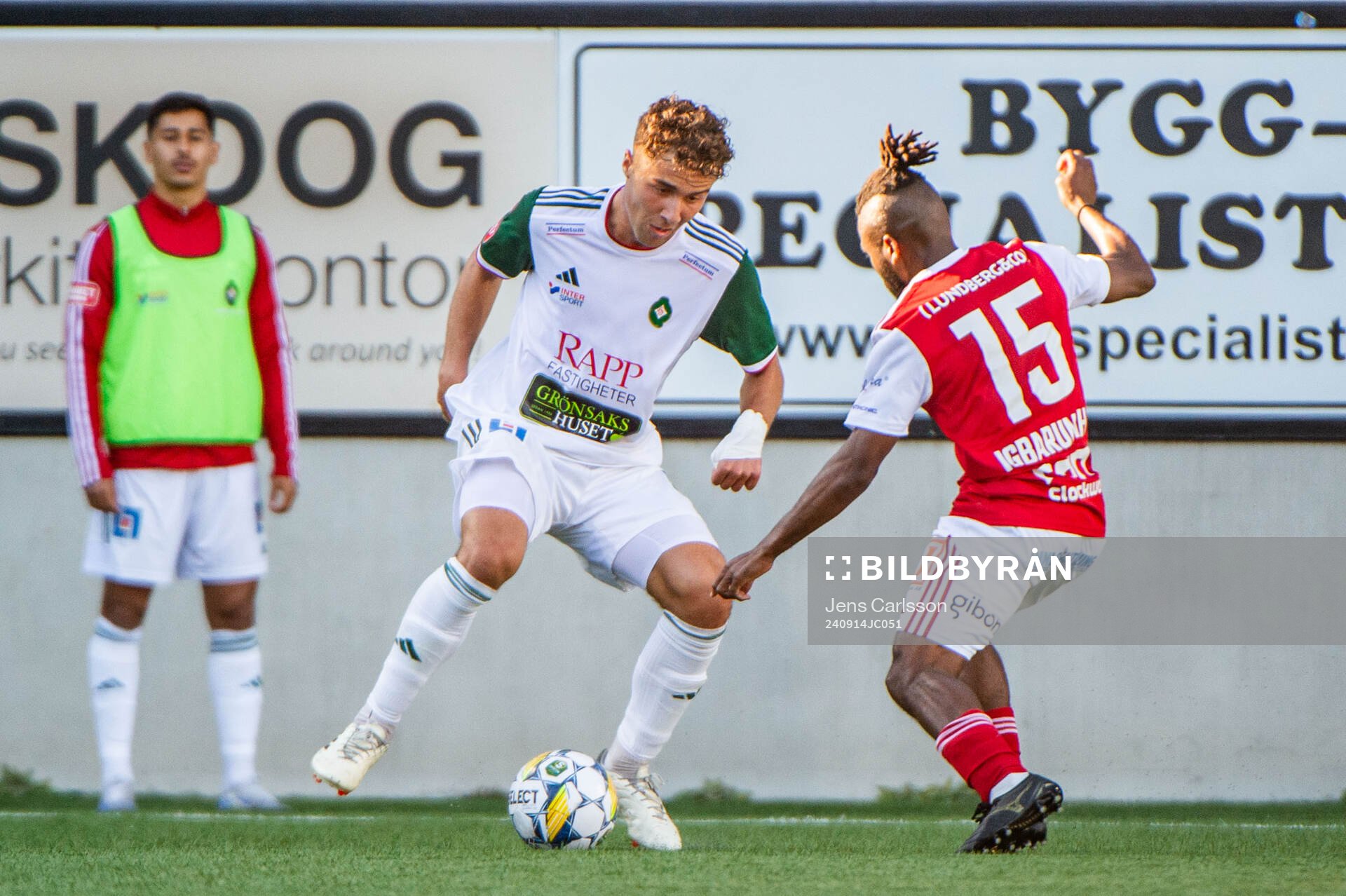 Skövde AIKs Filip Drinic under fotbollsmatchen i Superettan mellan Sandvikens IF och Skövde AIK den 14 september 2024 i Gävle. 