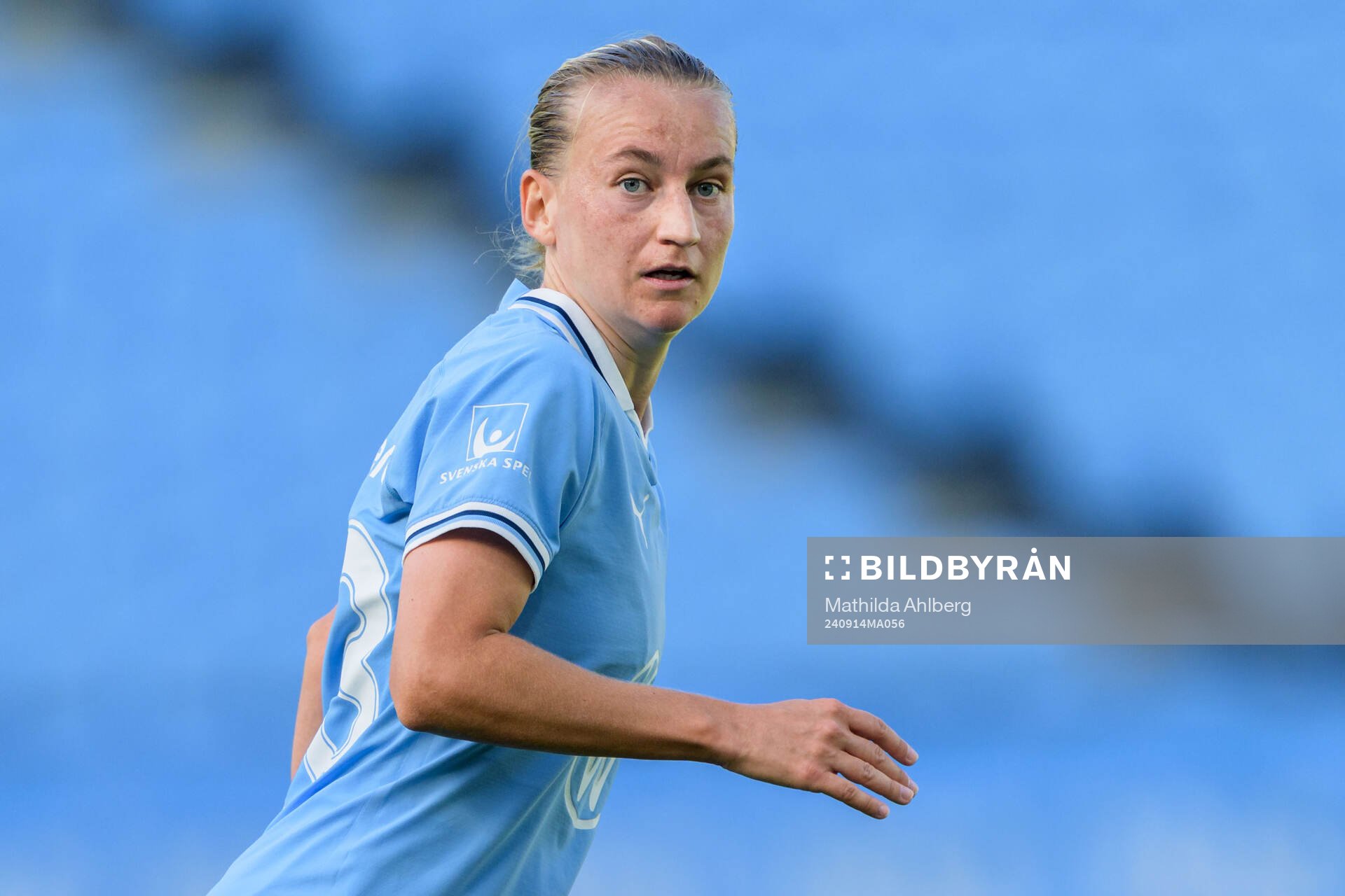 Malmö FFs Sofia Wännerdahl under fotbollsmatchen i Elitettan mellan Malmö FF och Gamla Upsala den 14 september 2024 i Malmö. 