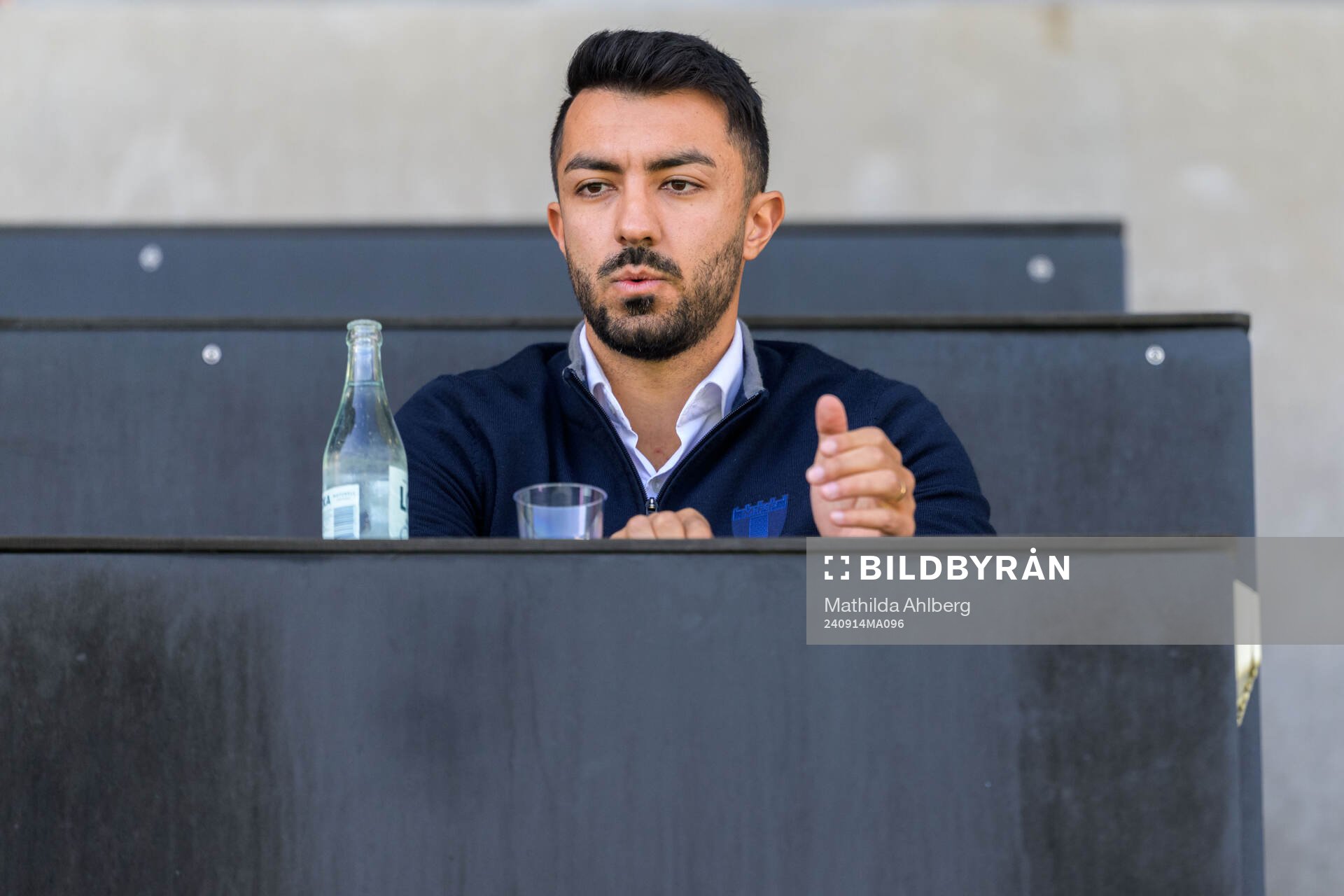 Malmö FFs assisterande sportchef Maxim Khalil under fotbollsmatchen i Elitettan mellan Malmö FF och Gamla Upsala den 14 september 2024 i Malmö.