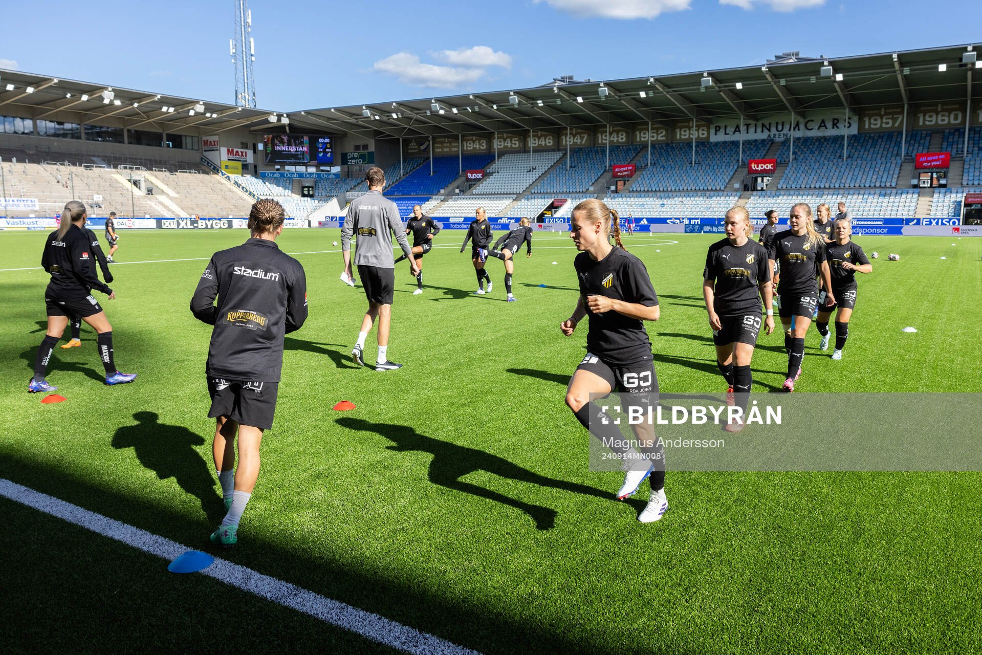 Häckens spelare på uppvärmningen