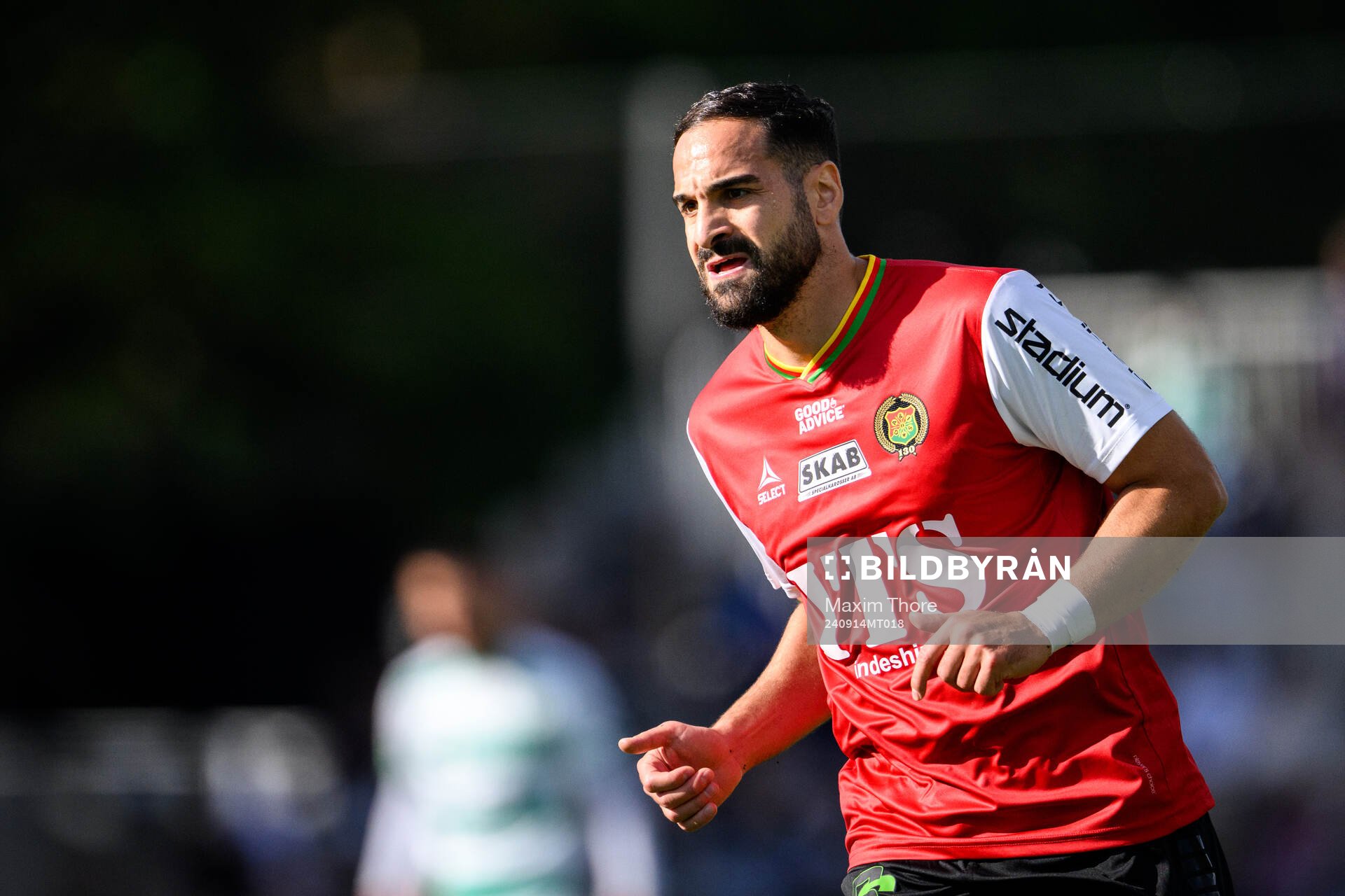 GAISs Mervan Celik under fotbollsmatchen i Allsvenskan mellan Västerås och GAIS den 14 september 2024 i Västerås. 