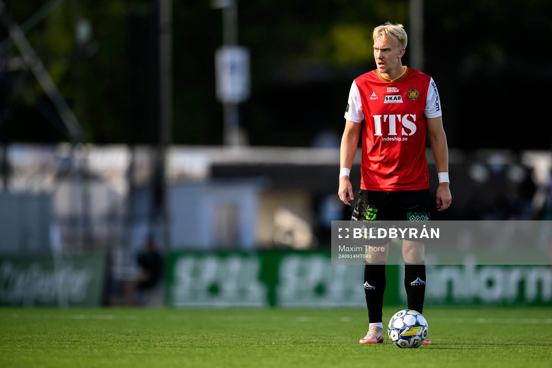 GAIS Robin Wendin Thomasson under fotbollsmatchen i Allsvenskan mellan Västerås och GAIS den 14 september 2024 i Västerås. 