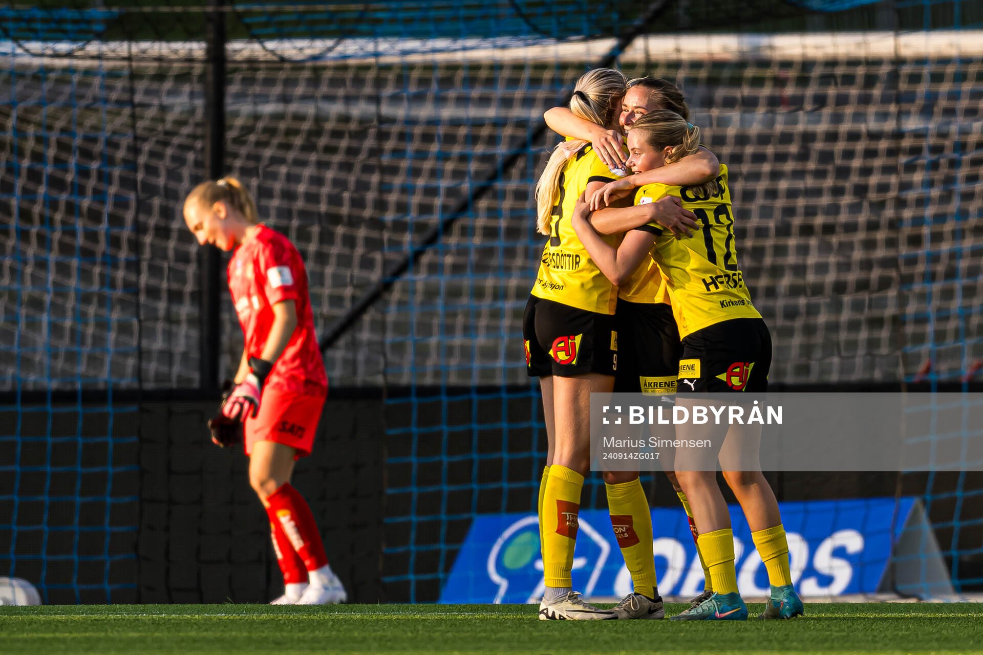 Nora Marie Stærk and Eva Amanda Johnsson Haahr of LSK Kvinner celebrates after the Toppserien football match between Stabæk and LSK Kvinner on September 14, 2024 in Bekkestua.