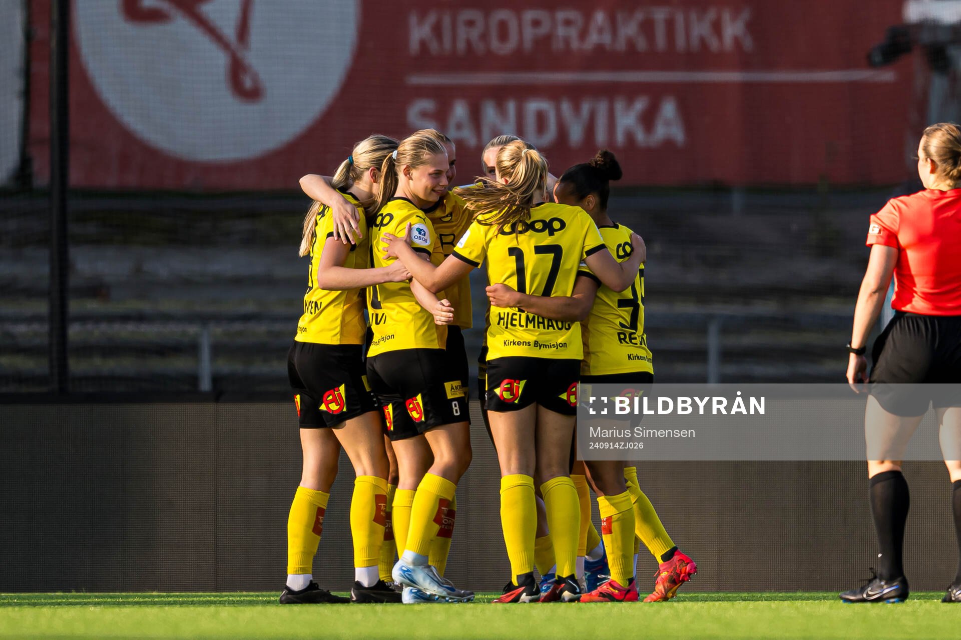 Thea Kyvåg of LSK Kvinner celebrates