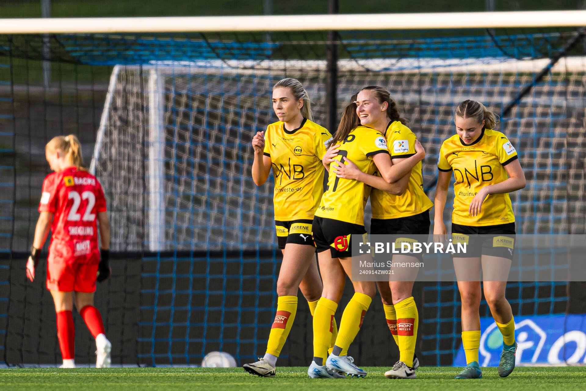 Tonje Erikstein of LSK Kvinner celebrates after scoring the 1-3 goal during the Toppserien football match between Stabæk and LSK Kvinner on September 14, 2024 in Bekkestua.