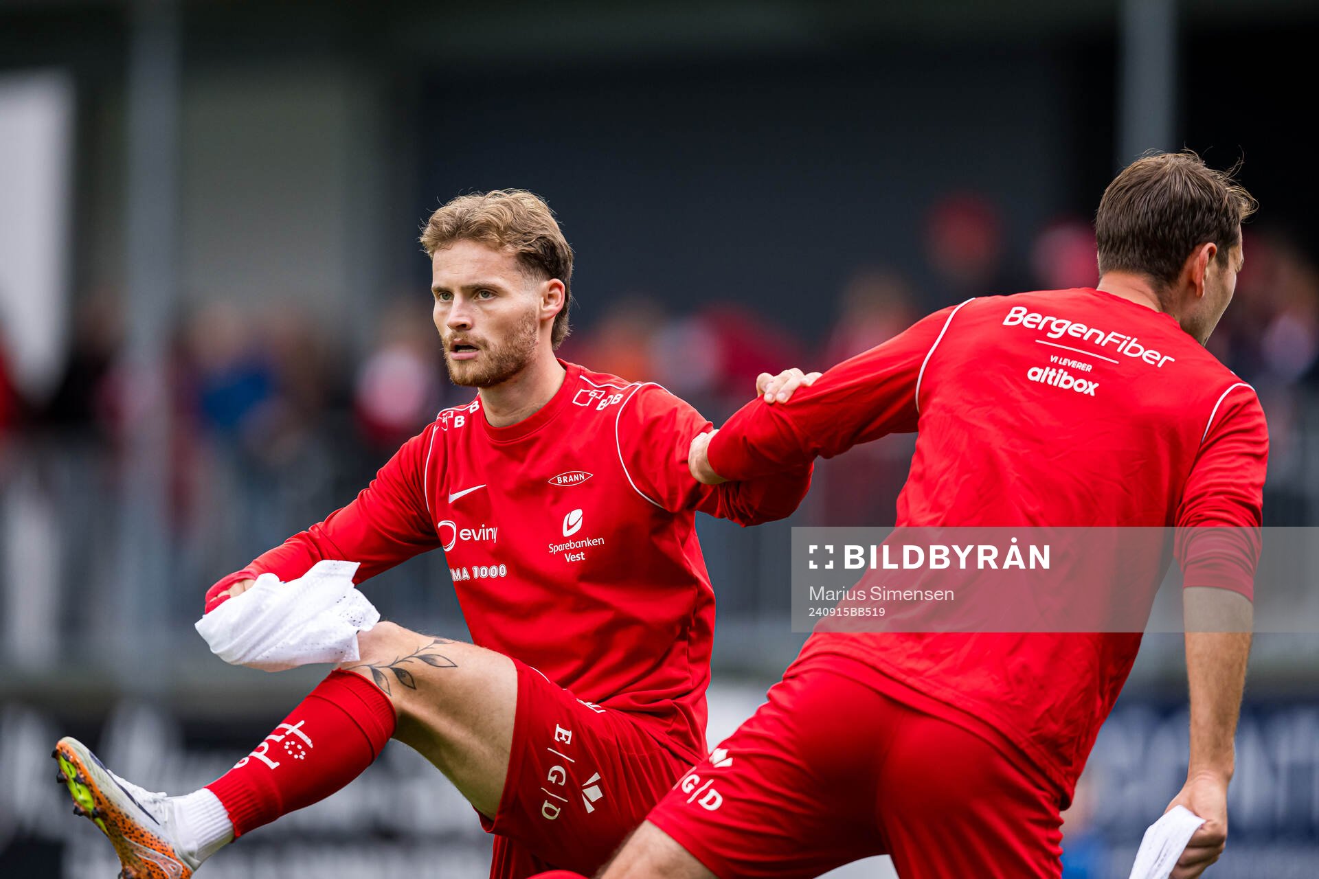 Ole Didrik Blomberg of Brann warms up