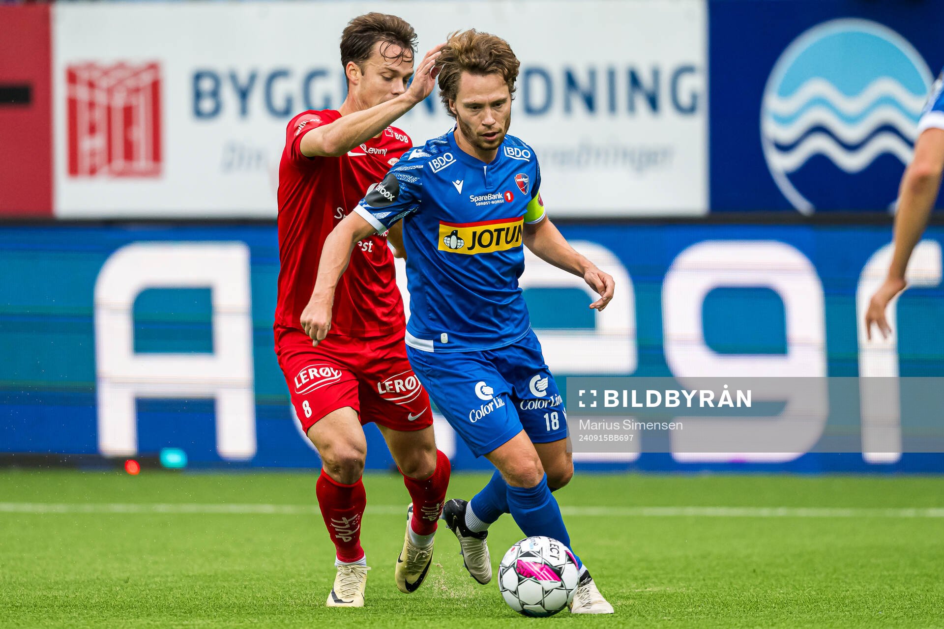 Karl Filip Ottosson of Sandefjord during the Eliteserien match between Sandefjord and Brann on September 15, 2024 in Sandefjord. 