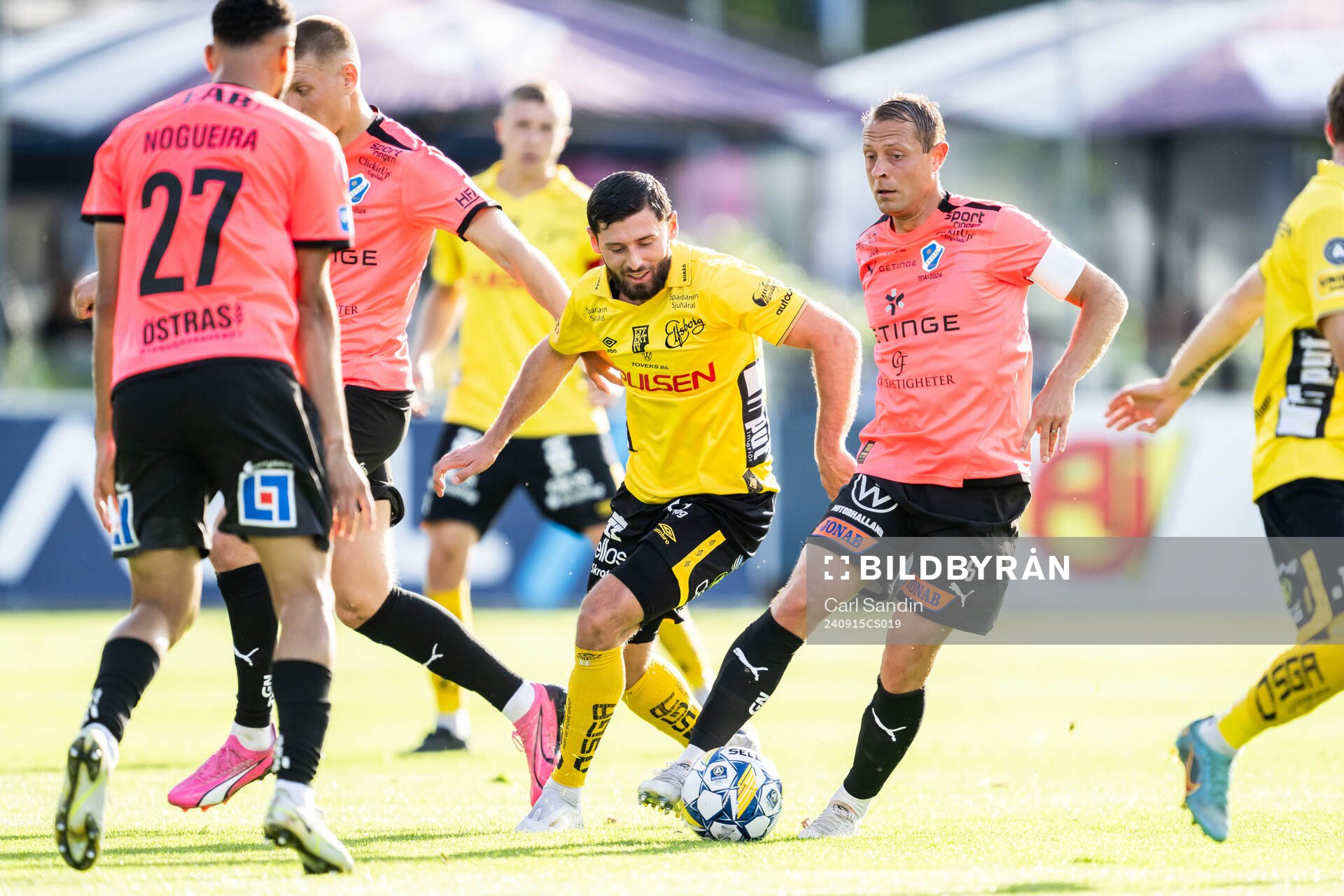 Elfsborgs Arber Zeneli och Halmstads Joel Allansson