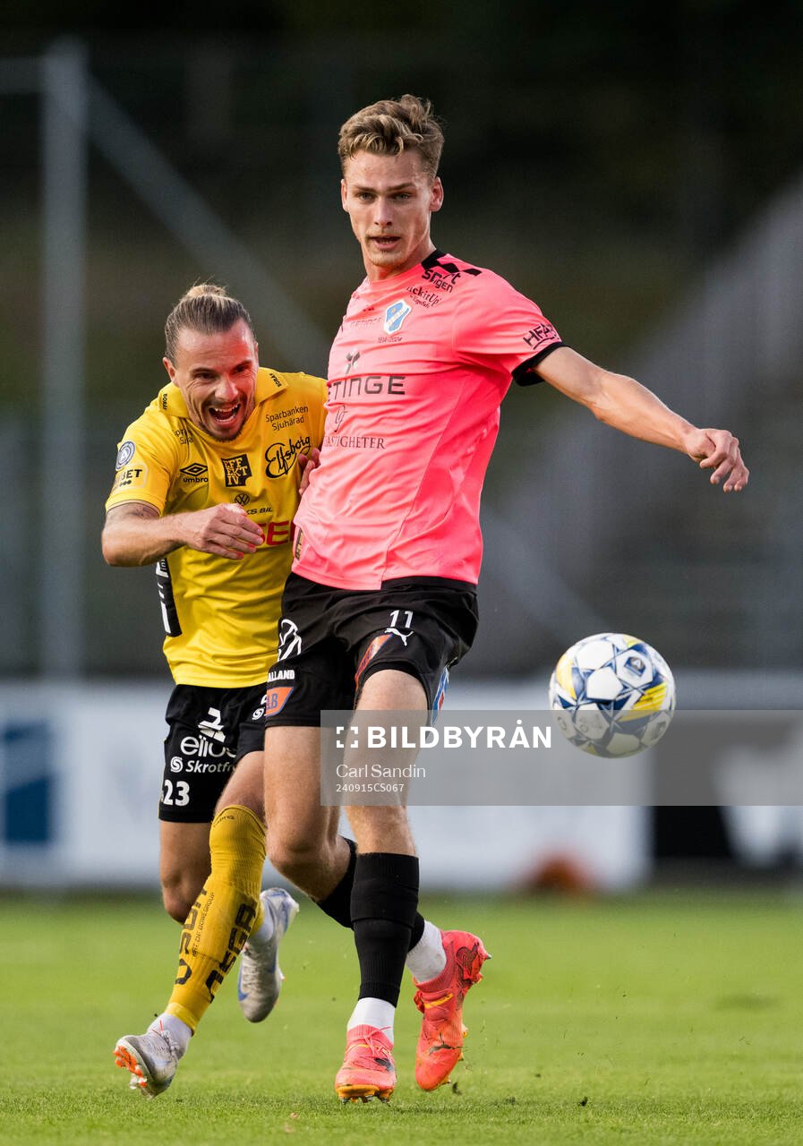 Elfsborgs Niklas Hult och Halmstads Villiam Granath