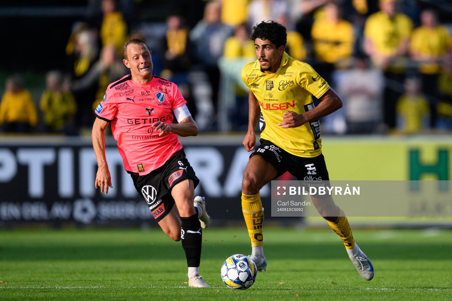 Elfsborgs Ahmed Qasem under fotbollsmatchen i Allsvenskan mellan Halmstad och Elfsborg den 15 september 2024 i Halmstad. 