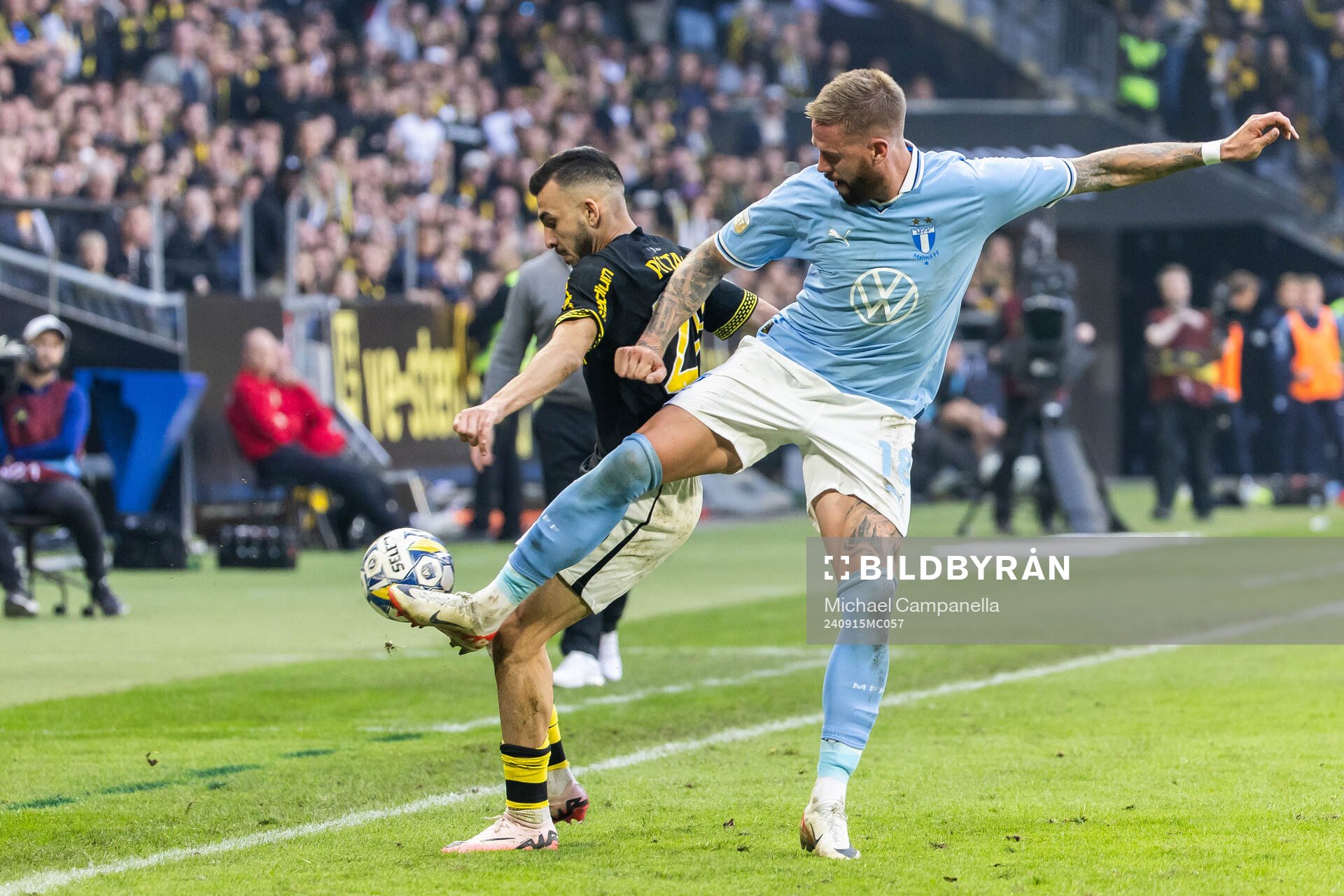 AIKs Ioannis Pittas och Malmö FFs Pontus Jansson