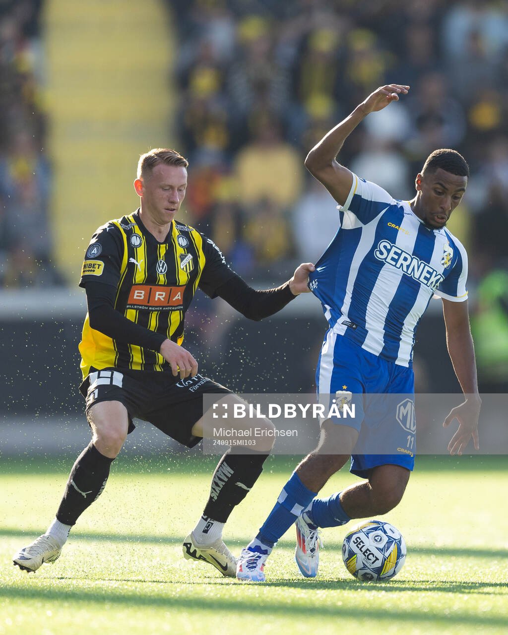 Häckens Julius Lindberg och IFK Göteborgs Paulos Abraham