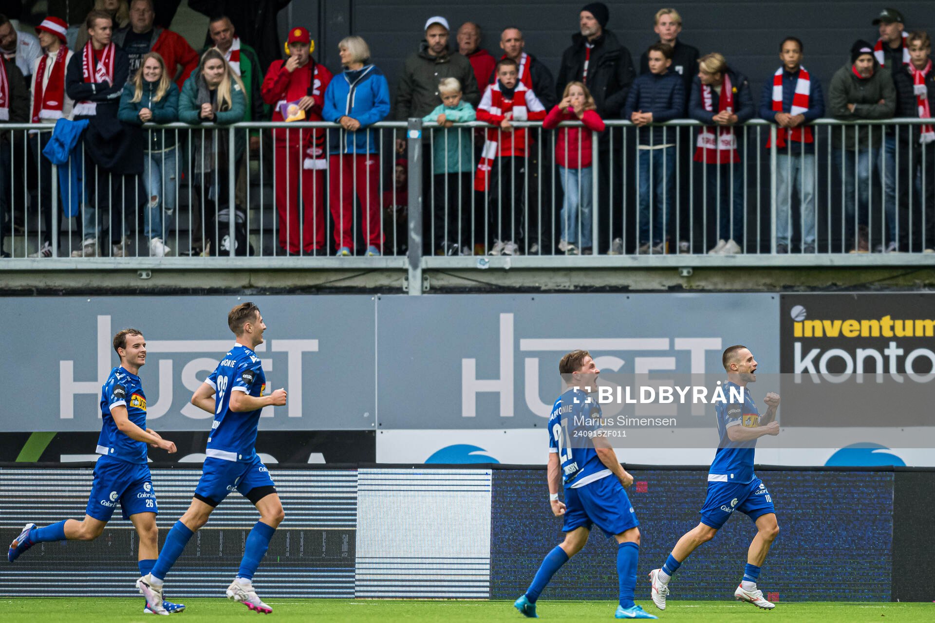 Loris Mettler of Sandefjord celebrates