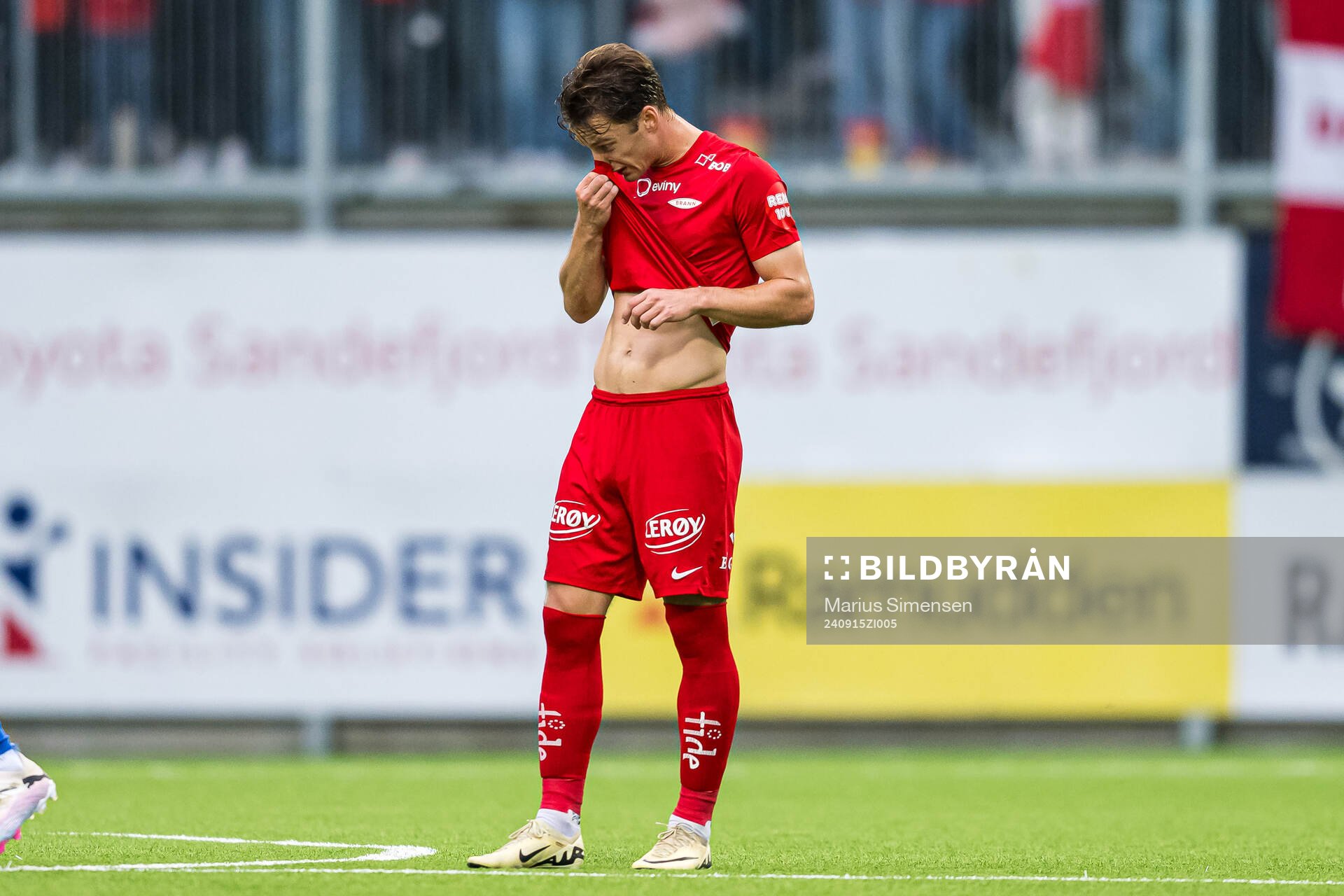 Felix Horn Myhre of Brann looks dejected