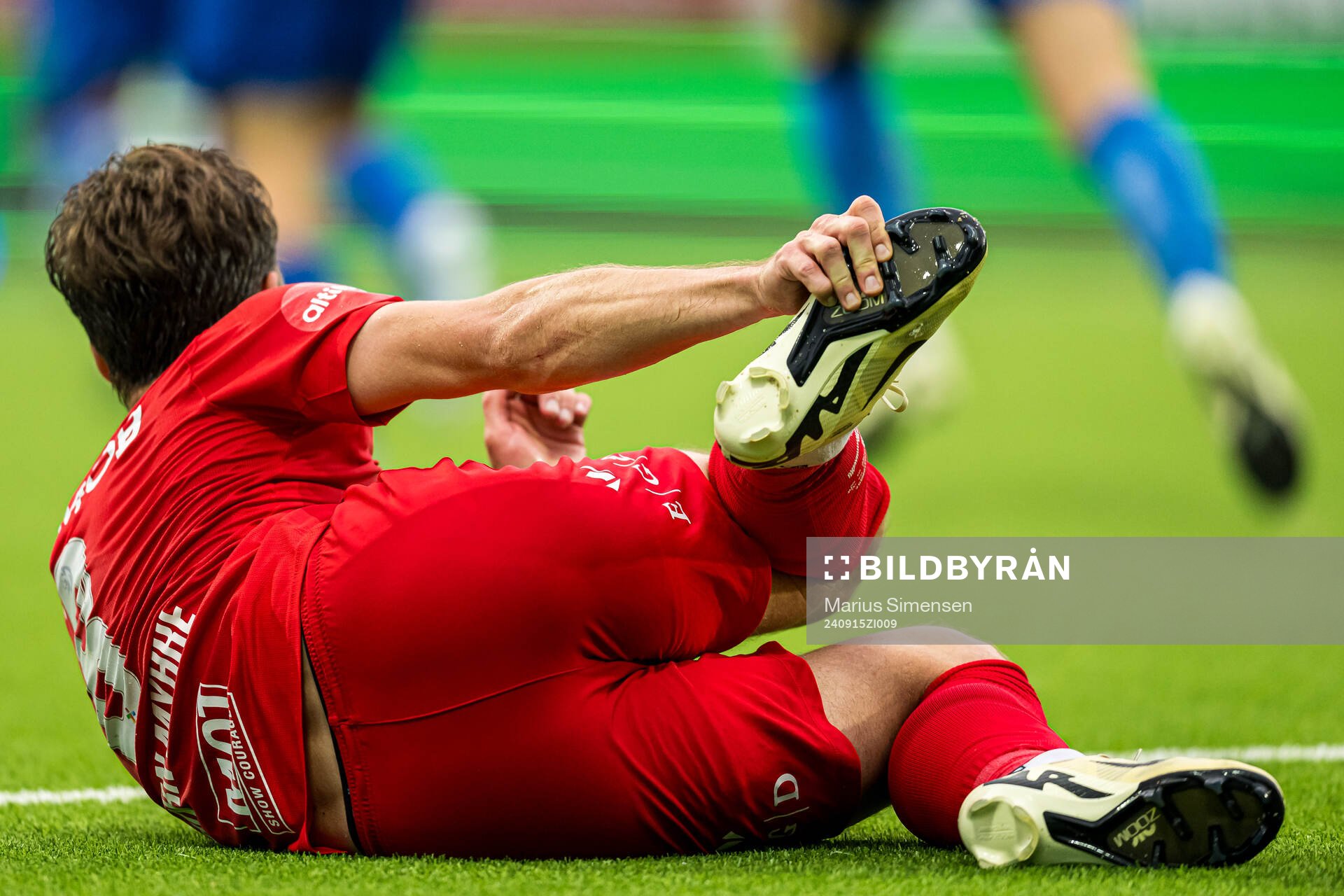 Felix Horn Myhre of Brann with an injury