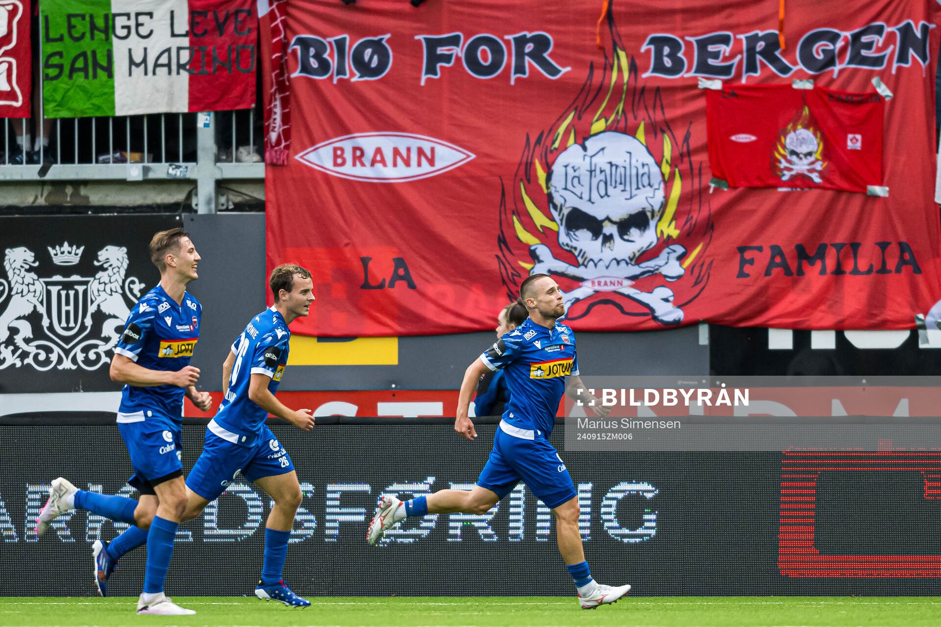 Loris Mettler of Sandefjord celebrates