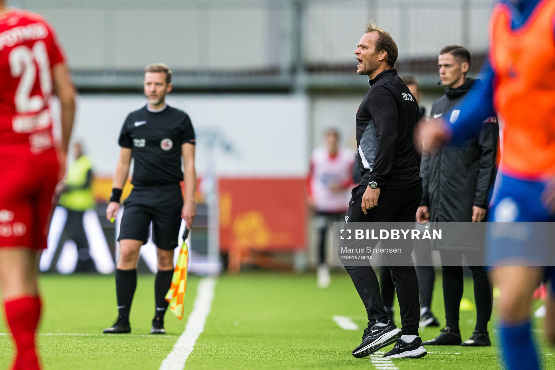 Hans Erik Ødegaard, head coach of Sandefjord, reacts