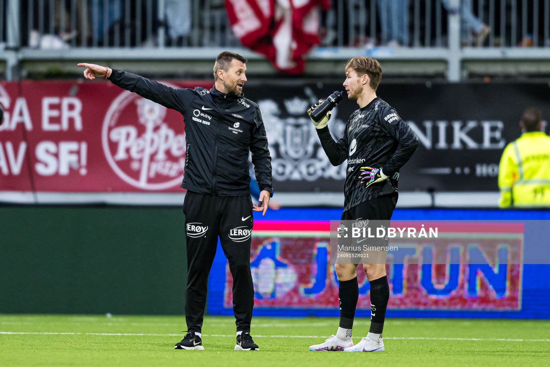 Eirik Horneland, head coach of Brann, and Mathias Dyngeland