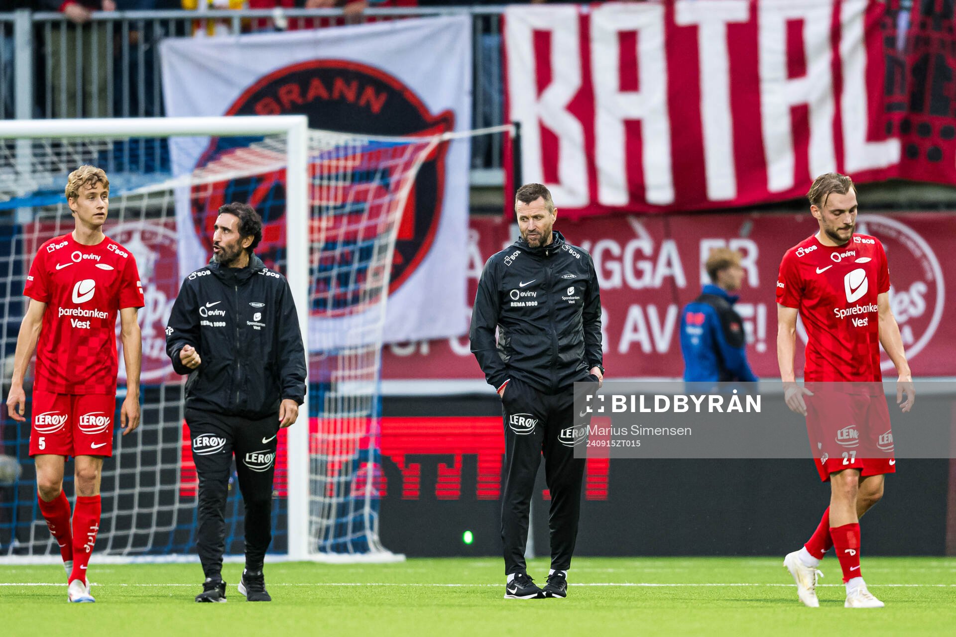 Eirik Horneland, head coach of Brann, looks dejected