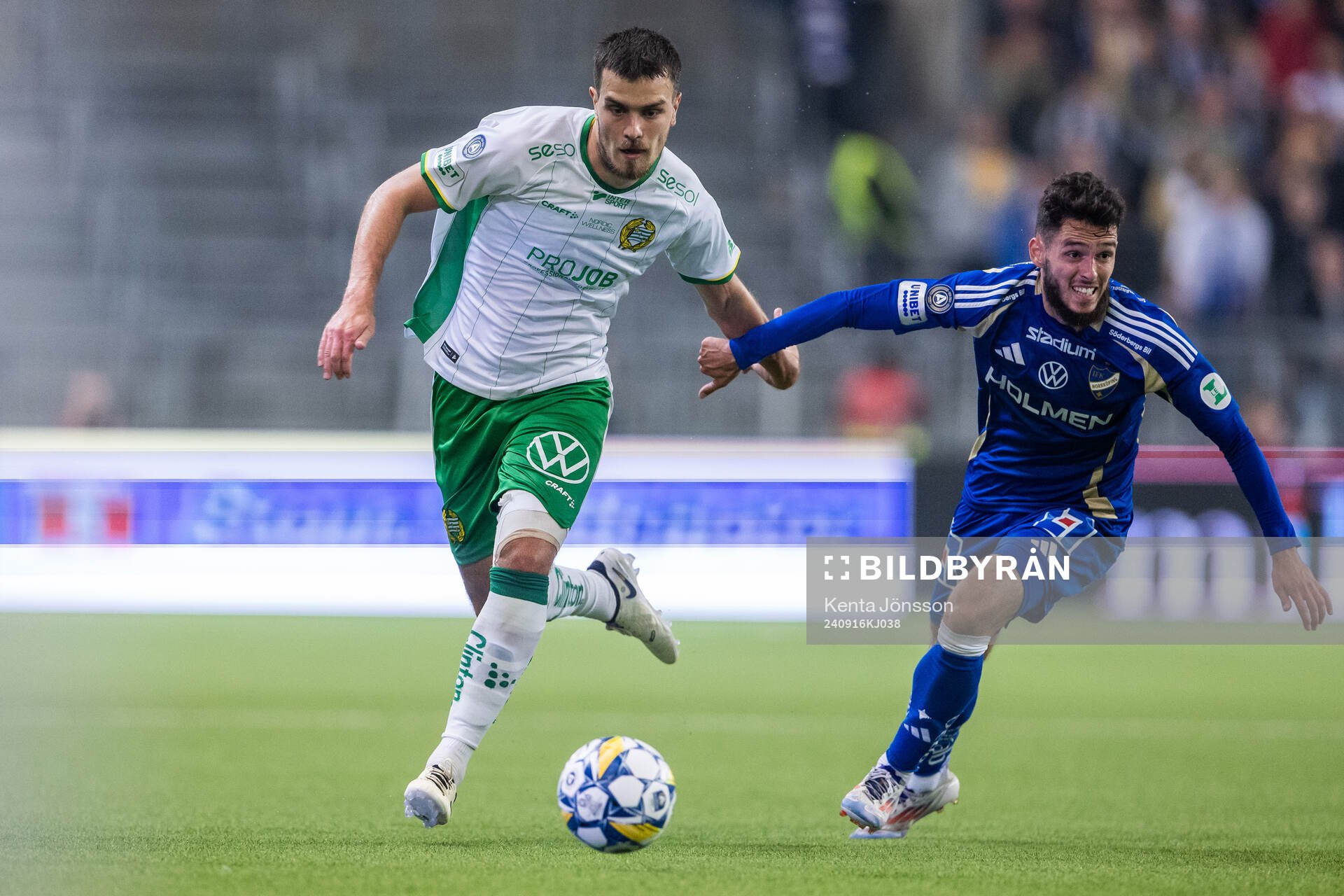 Hammarbys Pavle Vagic och IFK Norrköpings Laorent Shabani
