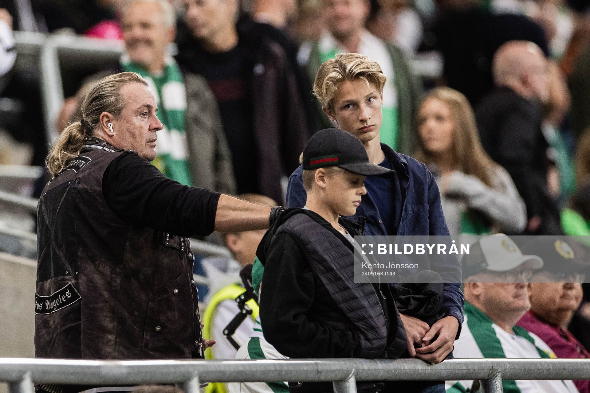  Runar Søgaard på läktaren under fotbollsmatchen i Allsvenskan mellan Hammarby och IFK Norrköping den 16 september 2024 i Stockholm. 