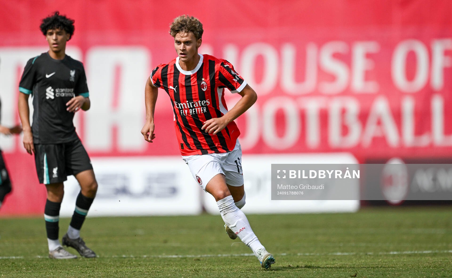 Milans Maximilian Ibrahimovic during the Uefa Youth League game between AC Milan vs Liverpool on September 17, 2024 in Milan, Italy.