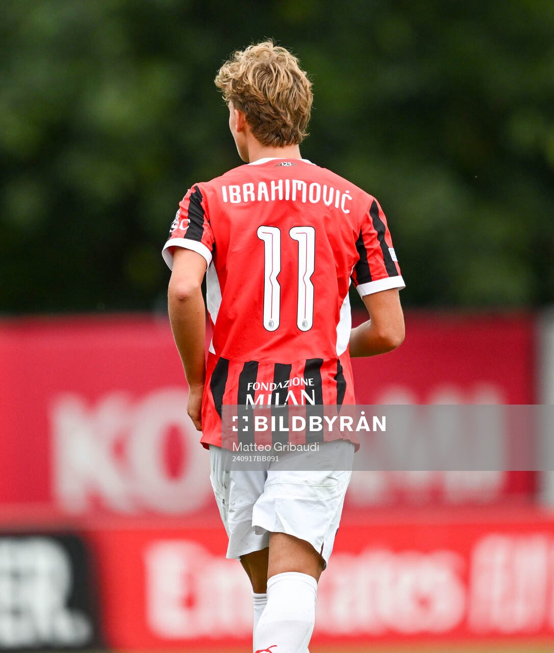 Milans Maximilian Ibrahimovic during the Uefa Youth League game between AC Milan vs Liverpool on September 17, 2024 in Milan, Italy.