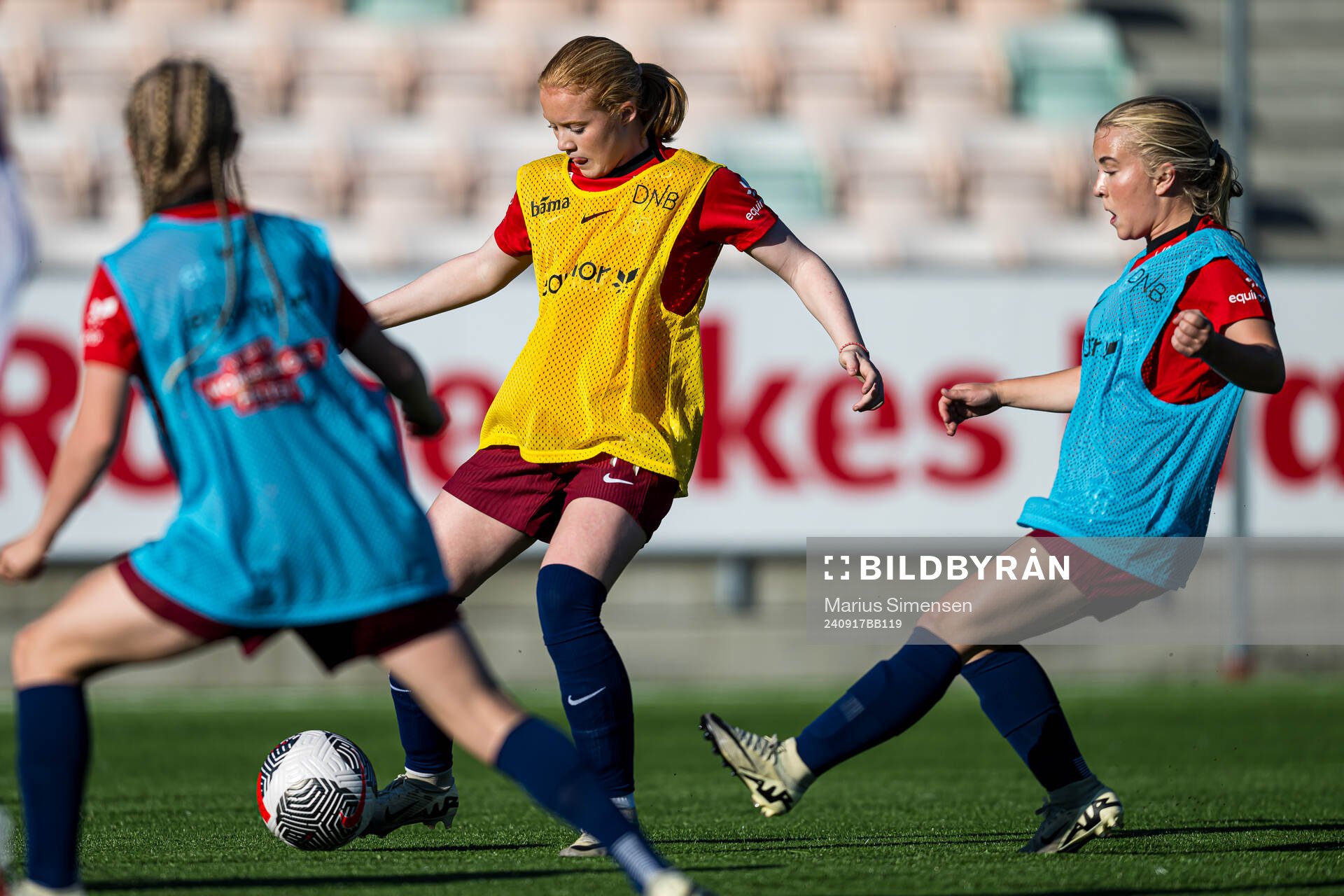Vilde Riis Vinje of Norway warms up