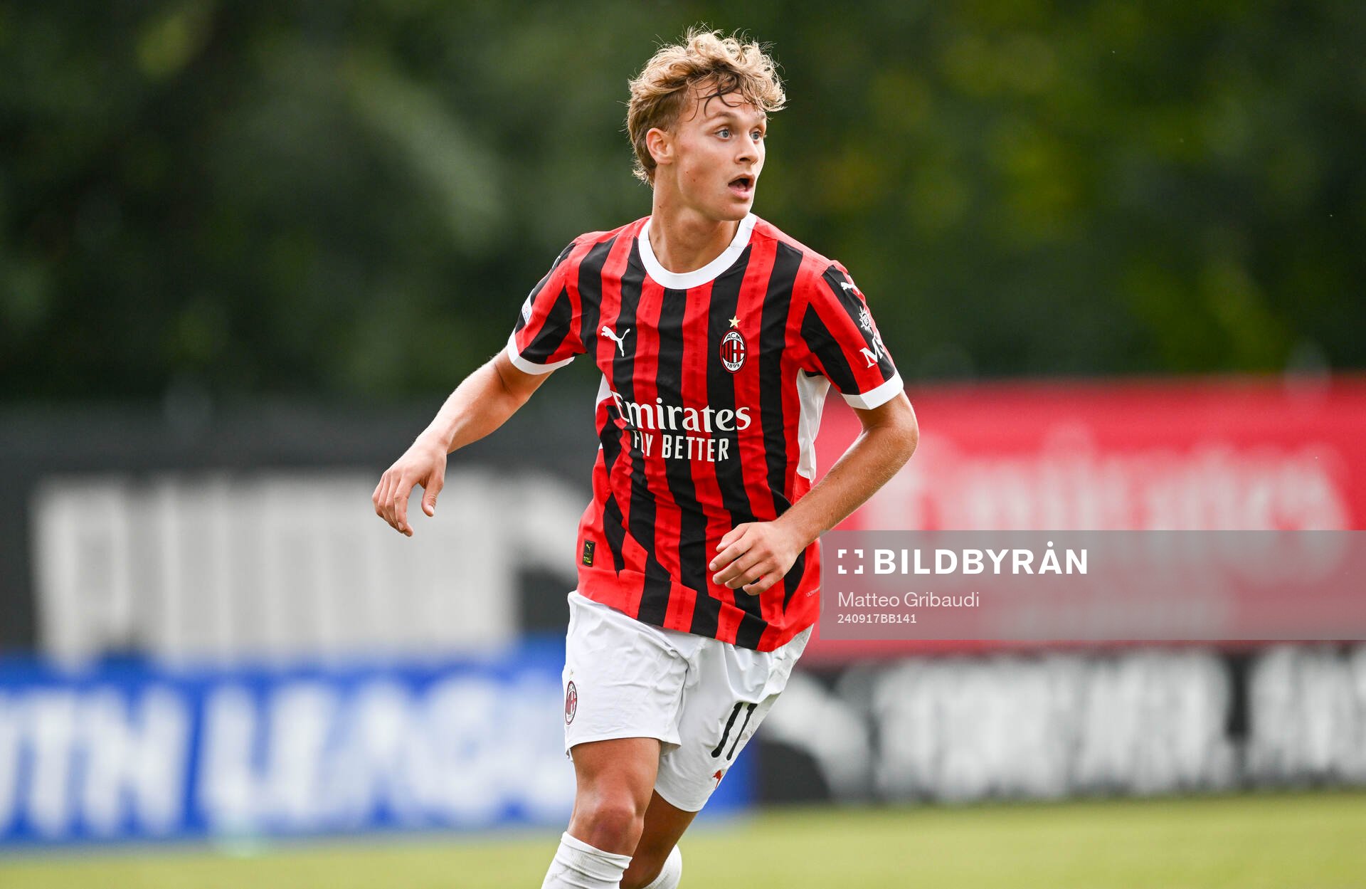 Milans Maximilian Ibrahimovic during the Uefa Youth League game between AC Milan vs Liverpool on September 17, 2024 in Milan, Italy.