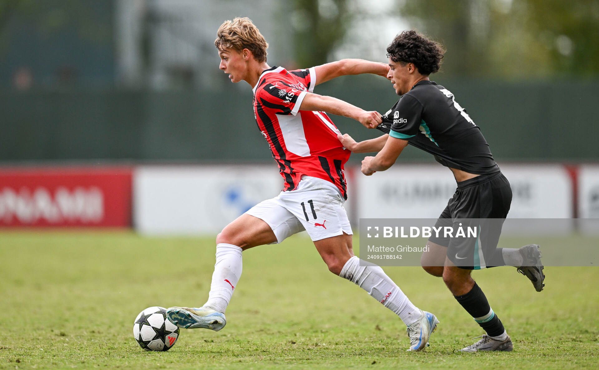 Milans Maximilian Ibrahimovic during the Uefa Youth League game between AC Milan vs Liverpool on September 17, 2024 in Milan, Italy.