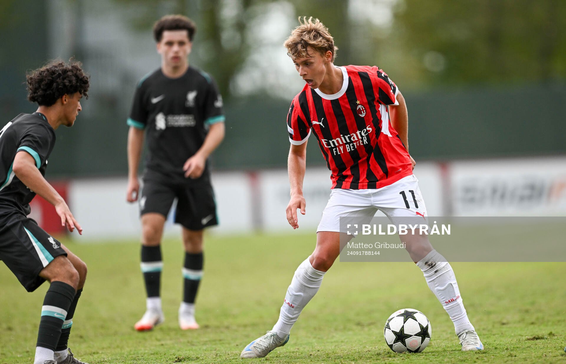 Milans Maximilian Ibrahimovic during the Uefa Youth League game between AC Milan vs Liverpool on September 17, 2024 in Milan, Italy.