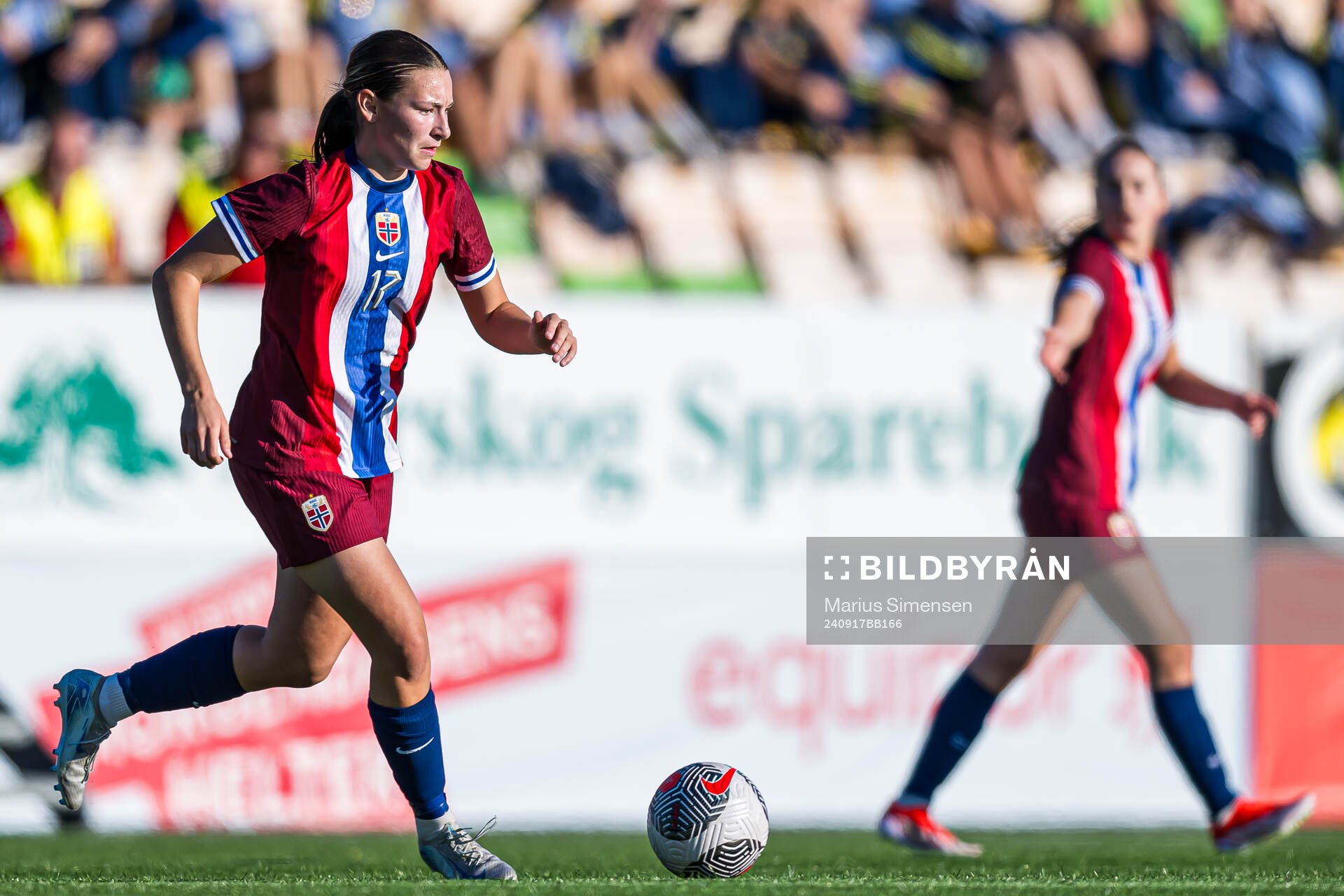 Elle Walvick Glesne of Norway during the under 15 friendly match between Norway and Sweden on September 17, 2024 in Jessheim.