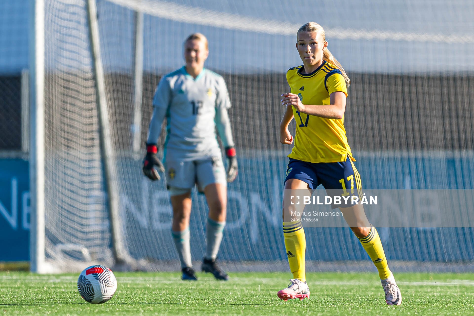 Isabella Zinn of Sweden during the under 15 friendly match between Norway and Sweden on September 17, 2024 in Jessheim.