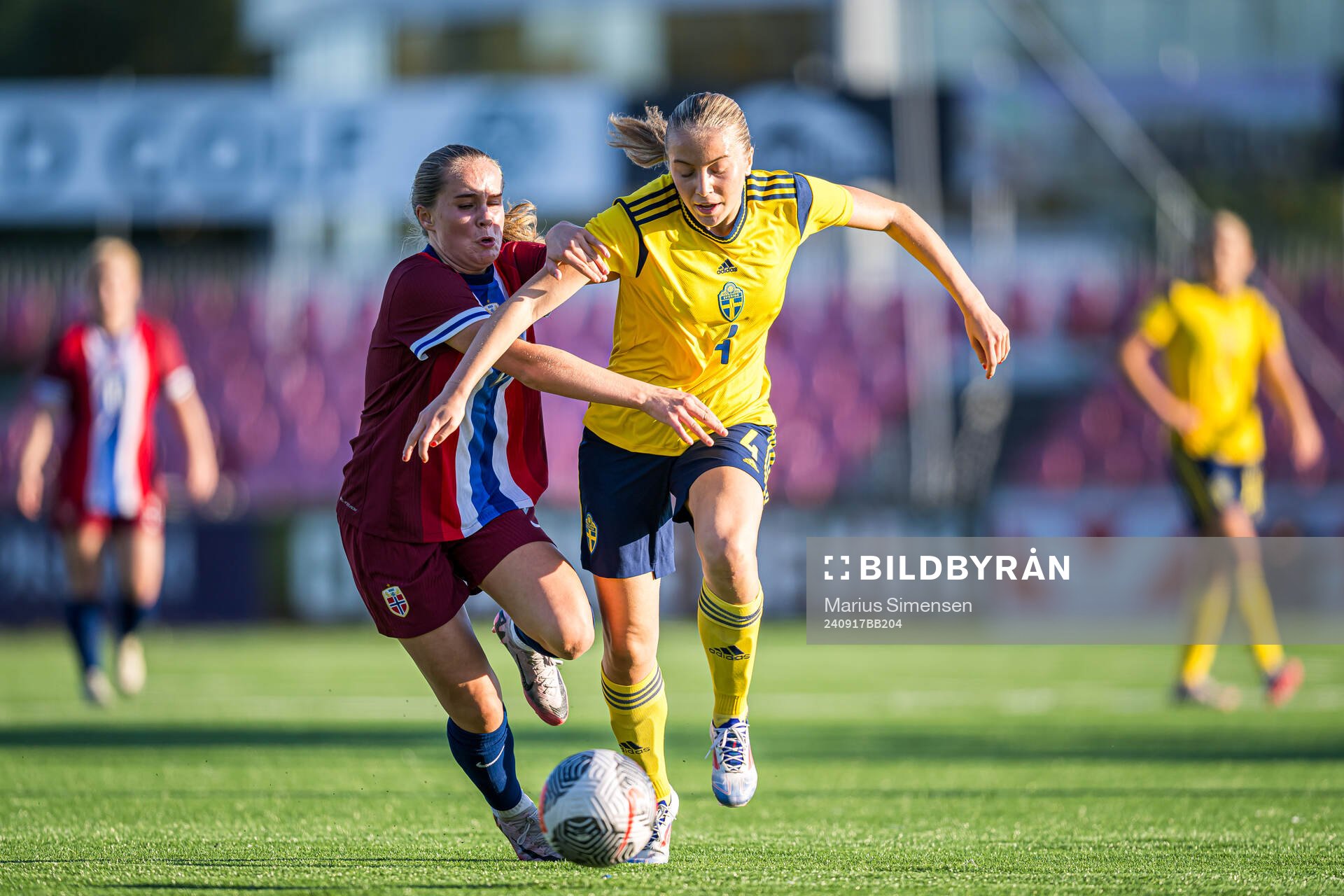 Thea Eriksson of Sweden during the under 15 friendly match between Norway and Sweden on September 17, 2024 in Jessheim.