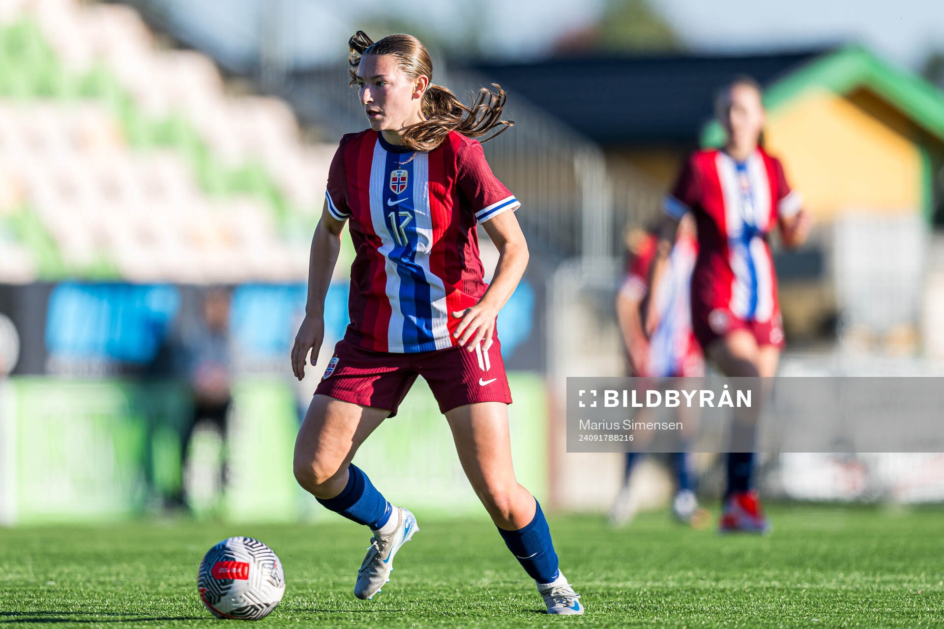 Elle Walvick Glesne of Norway during the under 15 friendly match between Norway and Sweden on September 17, 2024 in Jessheim.
