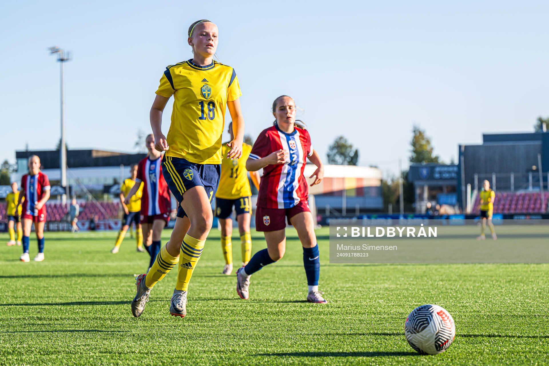 Thelma Alexandersson of Sweden during the under 15 friendly match between Norway and Sweden on September 17, 2024 in Jessheim.