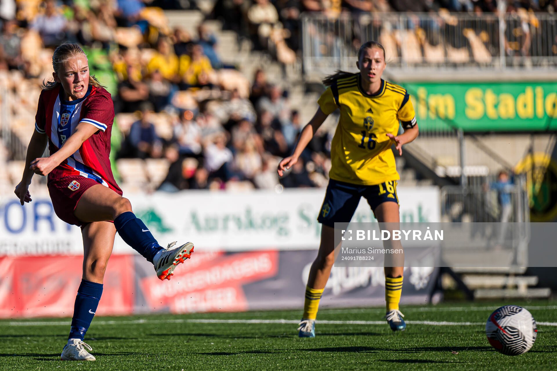Nora Krogstad Lium of Norway during the under 15 friendly match between Norway and Sweden on September 17, 2024 in Jessheim.