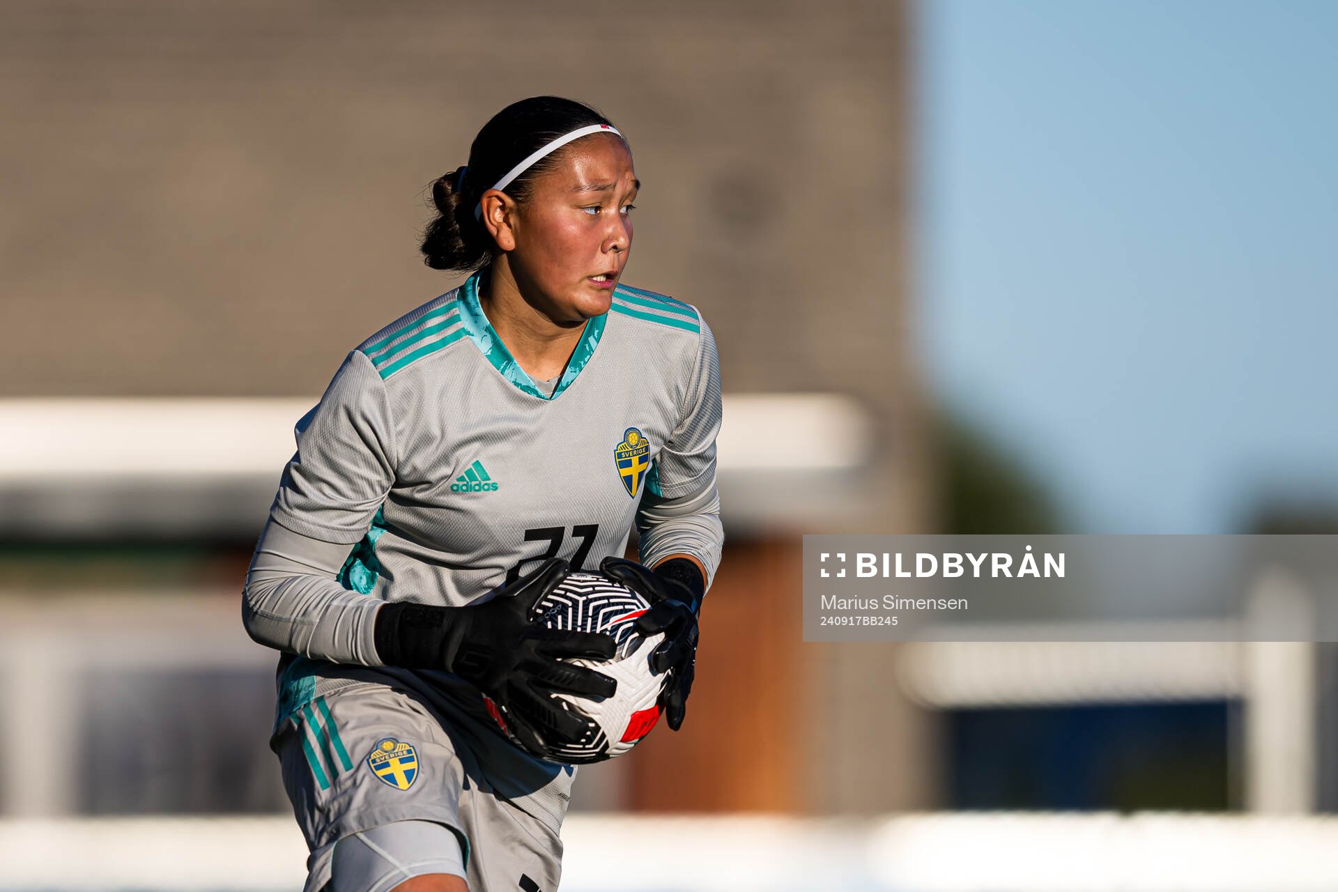 Wilma Svensson of Sweden during the under 15 friendly match between Norway and Sweden on September 17, 2024 in Jessheim.