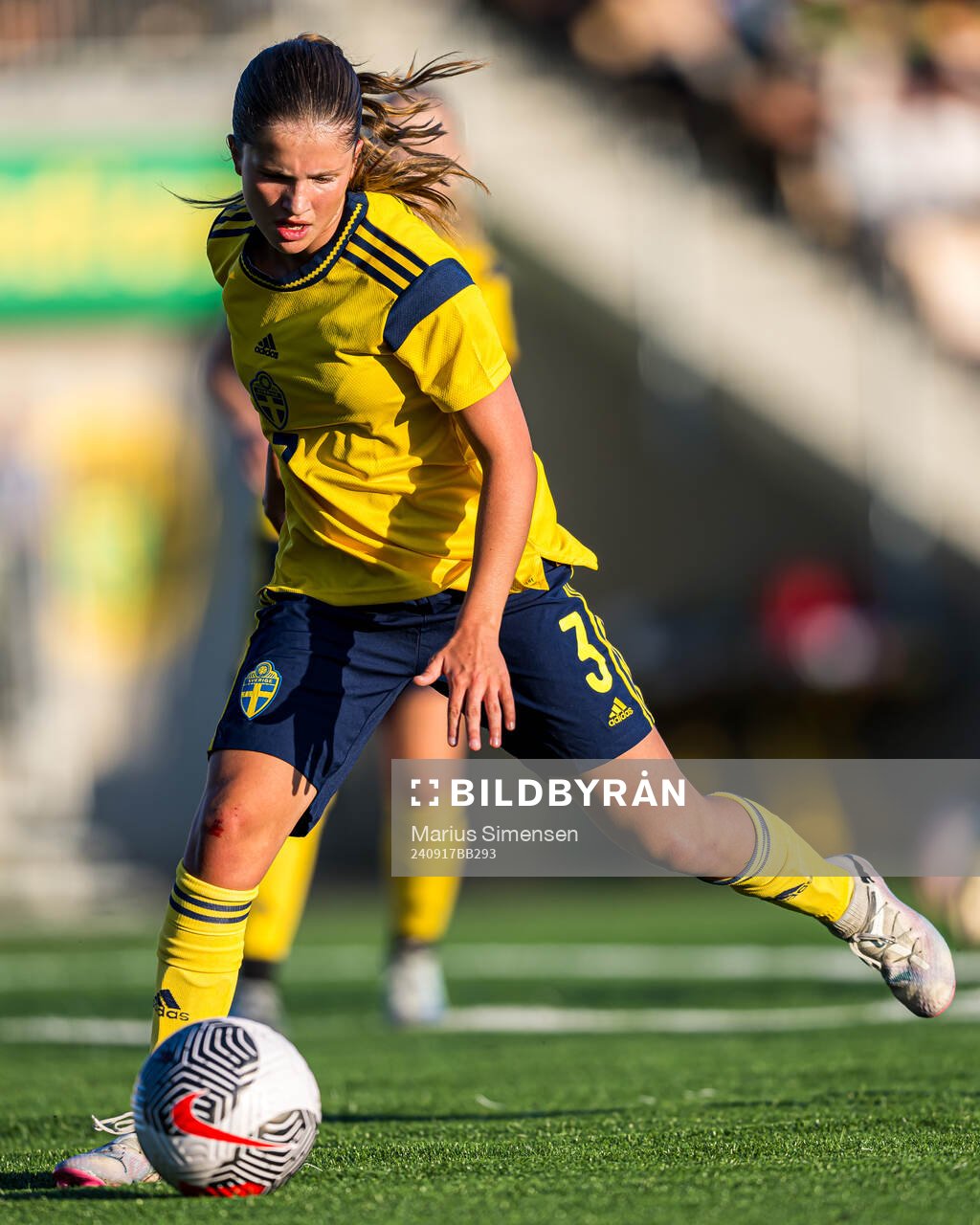 Ella Edstrand of Sweden during the under 15 friendly match between Norway and Sweden on September 17, 2024 in Jessheim.