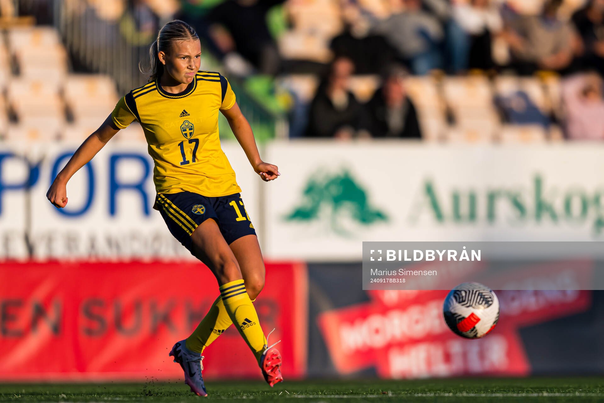 Isabella Zinn of Sweden during the under 15 friendly match between Norway and Sweden on September 17, 2024 in Jessheim.