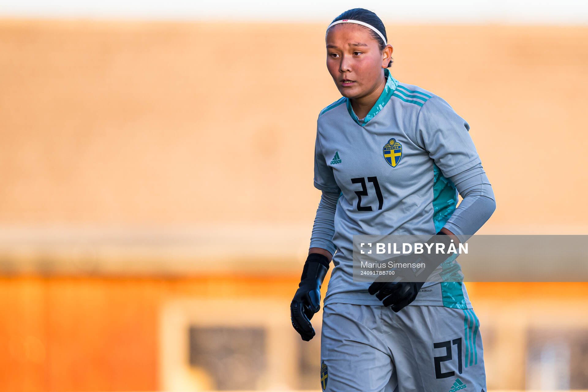 Wilma Svensson of Sweden during the under 15 friendly match between Norway and Sweden on September 17, 2024 in Jessheim.
