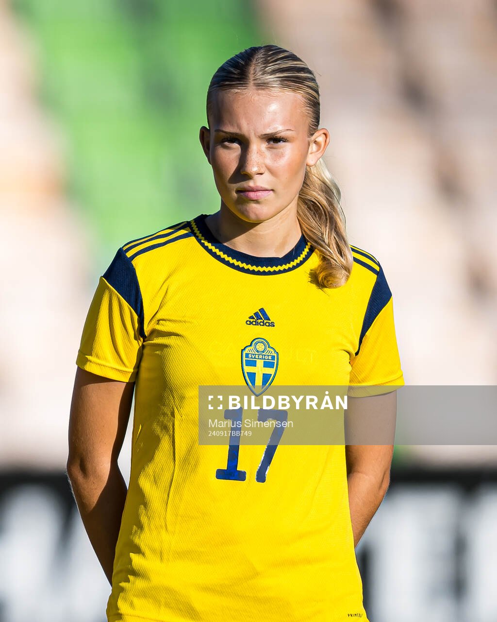 Isabella Zinn of Sweden ahead of the under 15 friendly match between Norway and Sweden on September 17, 2024 in Jessheim.