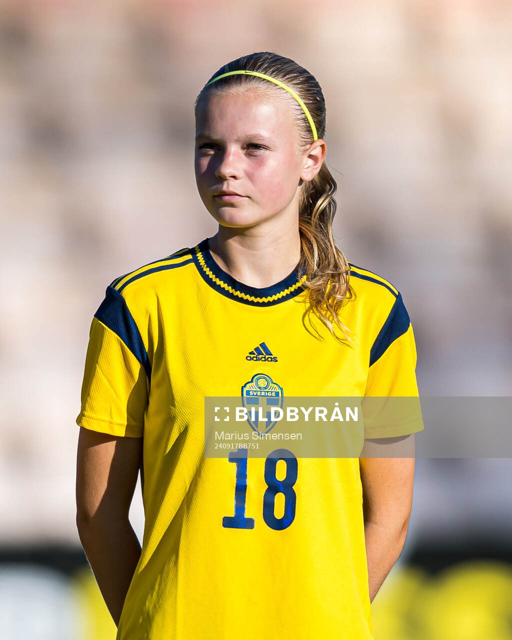 Thelma Alexandersson of Sweden ahead of the under 15 friendly match between Norway and Sweden on September 17, 2024 in Jessheim.